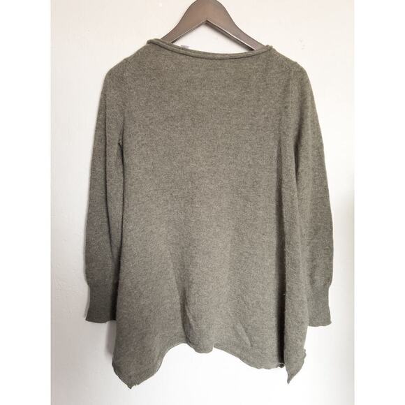Cullen Cashmere Tunic Sweater Knit Pockets XS Grey Swing Asymmetrical - Picture 6 of 6